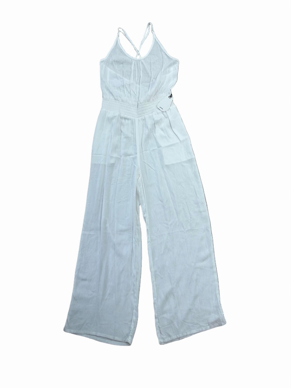 Prana NWT Women’s Medium Fernie Wide Leg Jumpsuit White Romper Beach Coverup